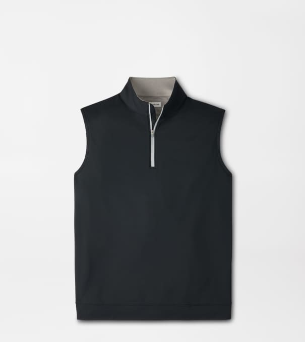Galway Stretch Loop Terry Quarter-Zip Gilet in Black