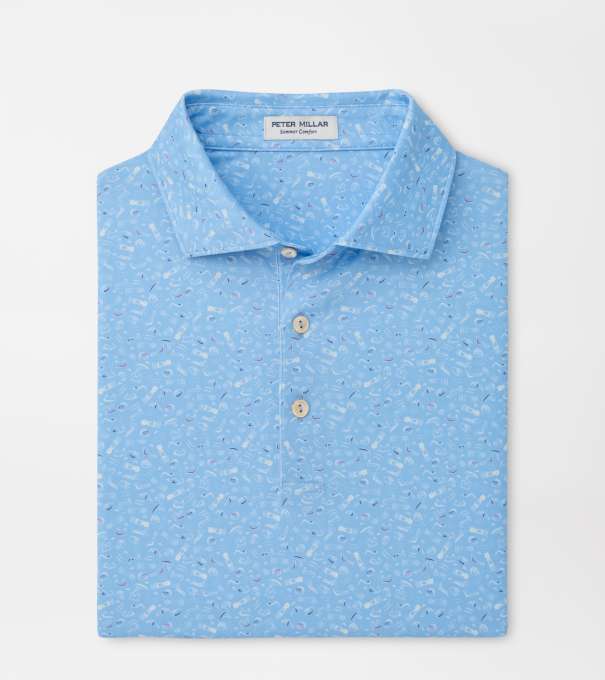 Track Record Performance Jersey Polo in Cottage Blue