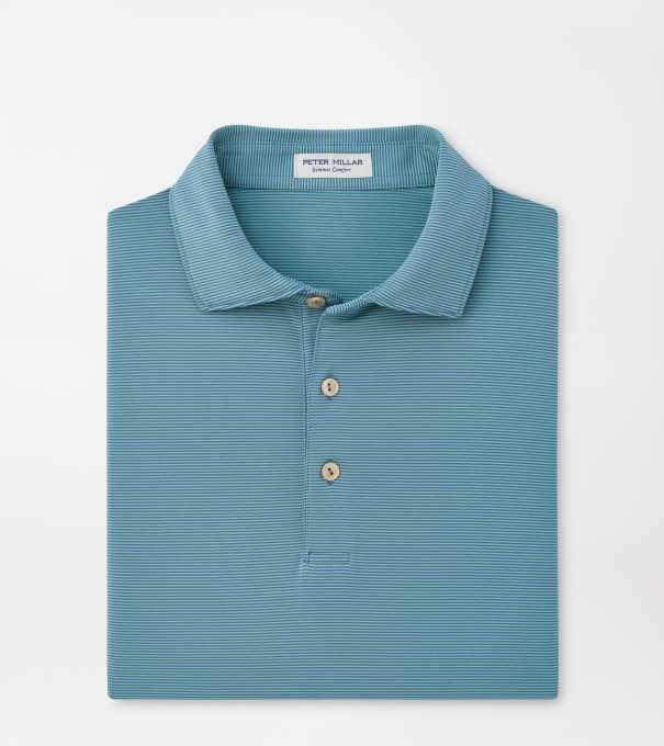 Jubilee Performance Jersey Polo in BALI BLUE / FRESH MINT