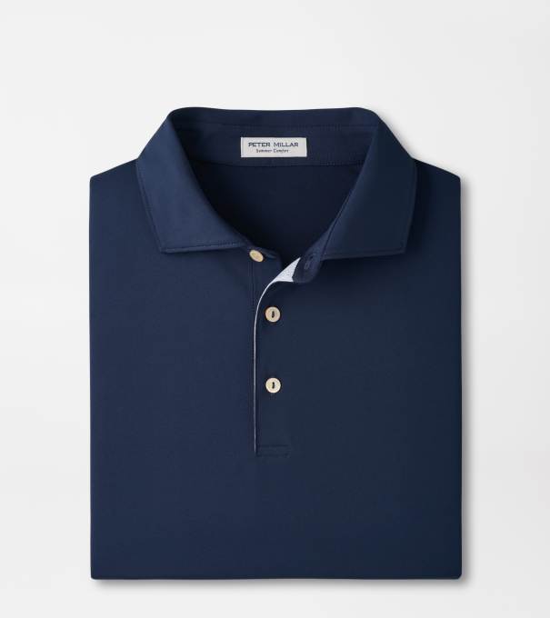 Solid Performance Jersey Polo in Navy