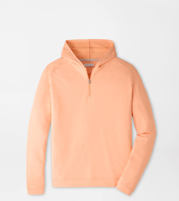 Pine Quarter-Zip Performance Hoodie in PAPAYA