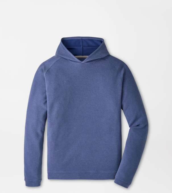 Pine Waffle Performance Hoodie in BALI BLUE