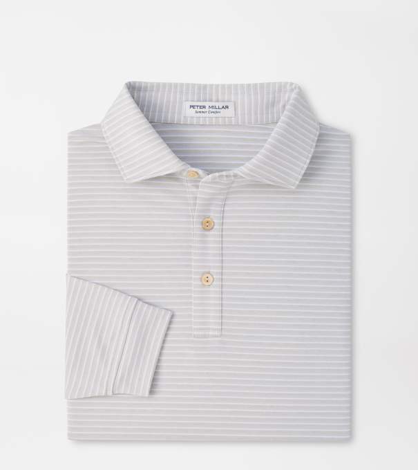 Merion Long-Sleeve Performance Jersey Polo in British Grey