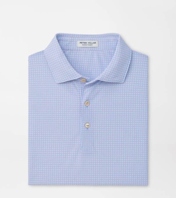 Mosaic Performance Mesh Polo in Estate Blue