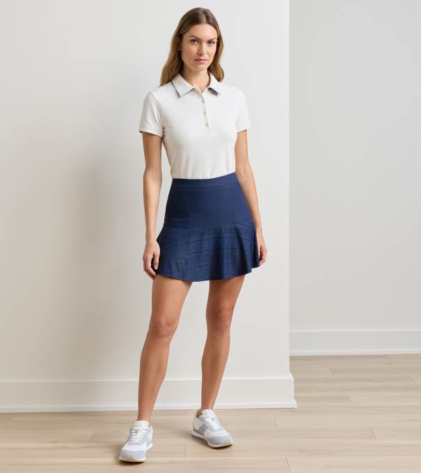 Francoise Eyelet Skort in Navy
