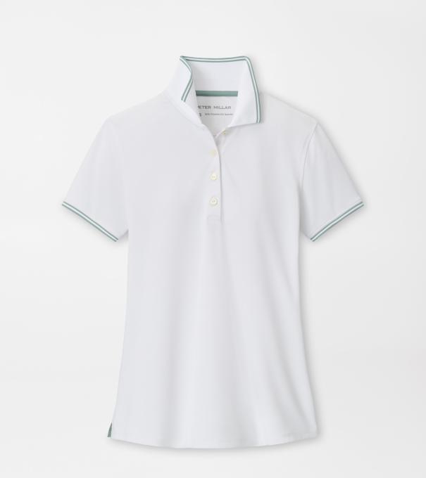 Canterbury Tipped Sport Mesh Short Sleeve Polo in WHITE/WILLOW