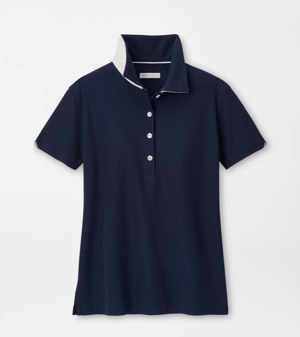 Coolspun Lite Cotton Piqu&eacute; Polo in NAVY / SOFT WHITE