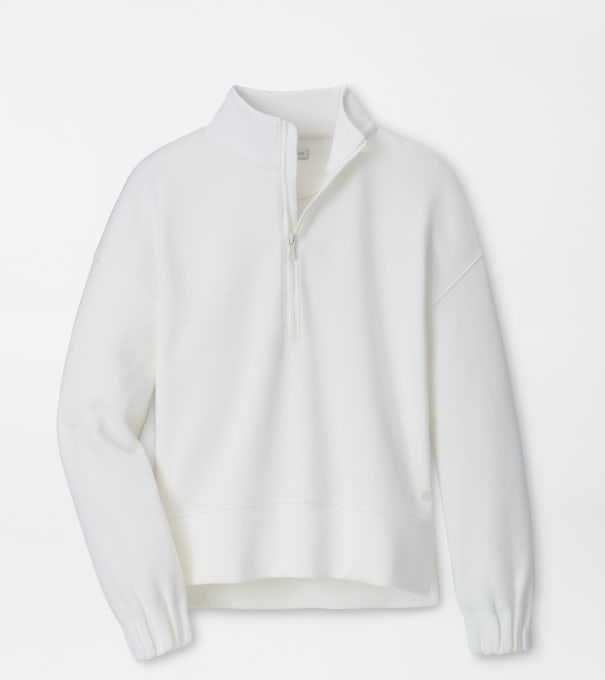 Flora Knit Half-Zip Pullover in SOFT WHITE