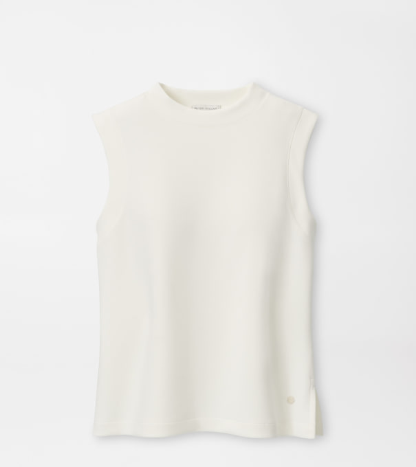 Flora Knit Mock Neck Tank in SOFT WHITE