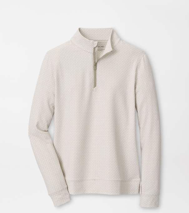 Houndstooth Print Perth Performance Quarter-Zip in LIGHT ELM