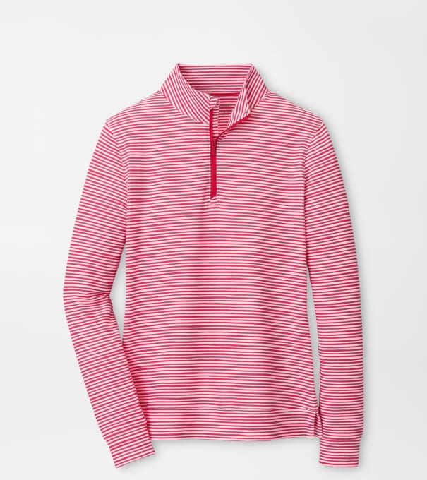 Bunker Stripes Perth Performance Quarter-Zip in CALABRIAN RED