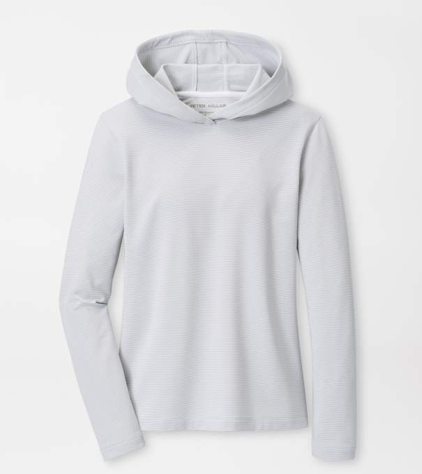 Sugar Stripe Pine Performance Hoodie in WHISPER GREY/WHITE