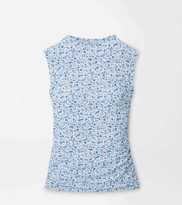 Rachel Vino Flora Ruched Sleeveless Top in BLUE STARLING