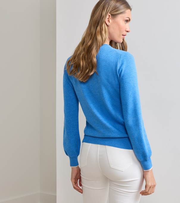 Coolspun Lite Cotton Crewneck in BLUE STARLING