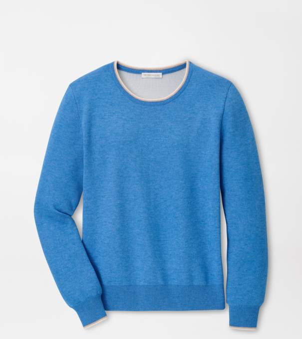 Coolspun Lite Cotton Crewneck in BLUE STARLING