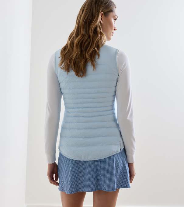 Fuse Seersucker Hybrid Vest in BLUE BRISK