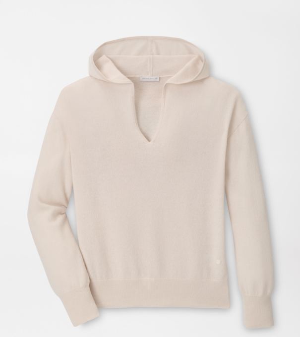 Summer Cashmere Hoodie in White Sand