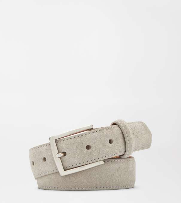 Excursionist Suede Belt in Pearl Grey