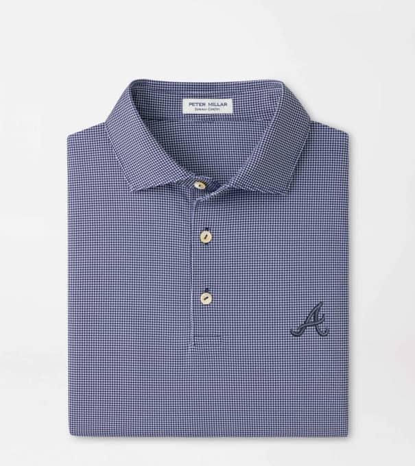 Atlanta Braves Border Performance Jersey Polo in Navy