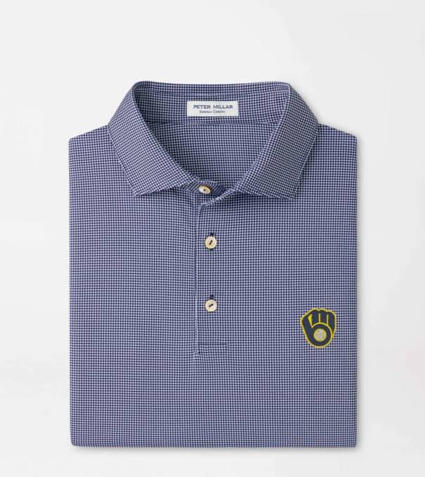 Milwaukee Brewers Border Performance Jersey Polo in Navy