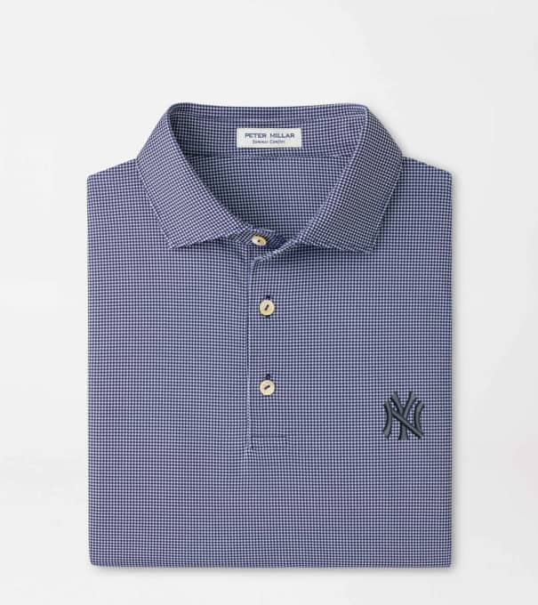 New York Yankees Border Performance Jersey Polo in Navy