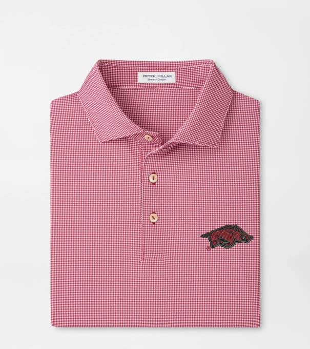 Arkansas Border Performance Jersey Polo in Crimson1