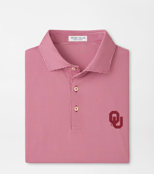 Oklahoma Border Performance Jersey Polo in Crimson1