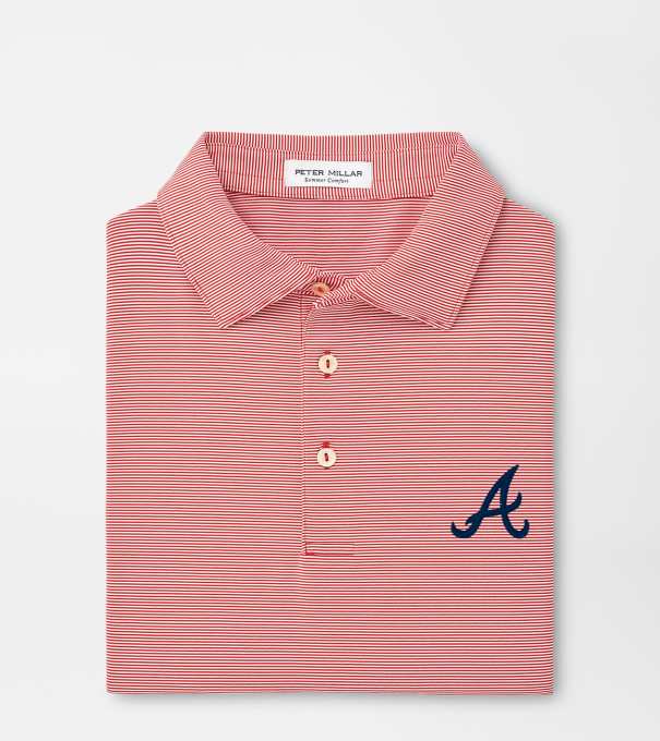 Atlanta Braves Jubilee Stripe Performance Polo in Red3