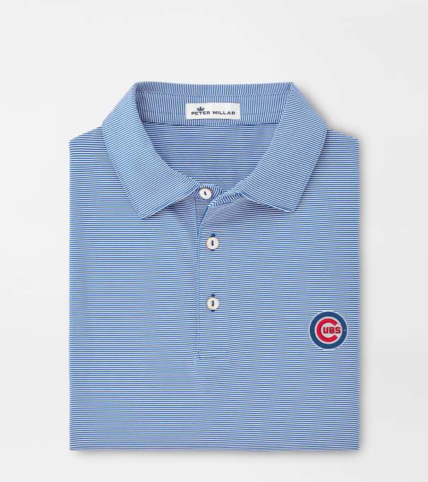 Chicago Cubs Jubilee Stripe Performance Polo in Blue3