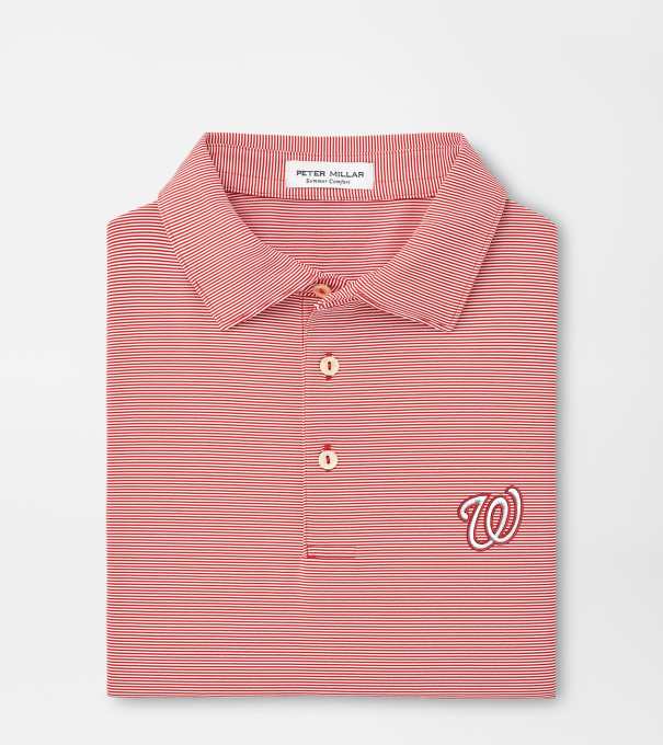 Washington Nationals Jubilee Stripe Performance Polo in Red3