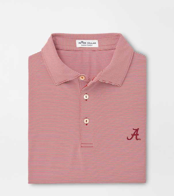 Alabama Jubilee Stripe Performance Polo in Crimson1