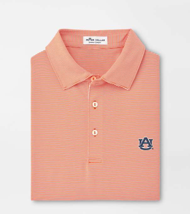 Auburn Jubilee Stripe Performance Polo in Orange6