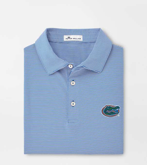 Florida Jubilee Stripe Performance Polo in Blue3