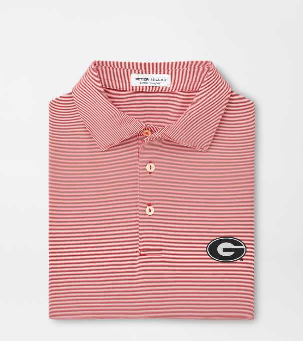 Georgia Jubilee Stripe Performance Polo in Red3