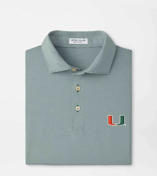 Miami Jubilee Stripe Performance Polo in Green1