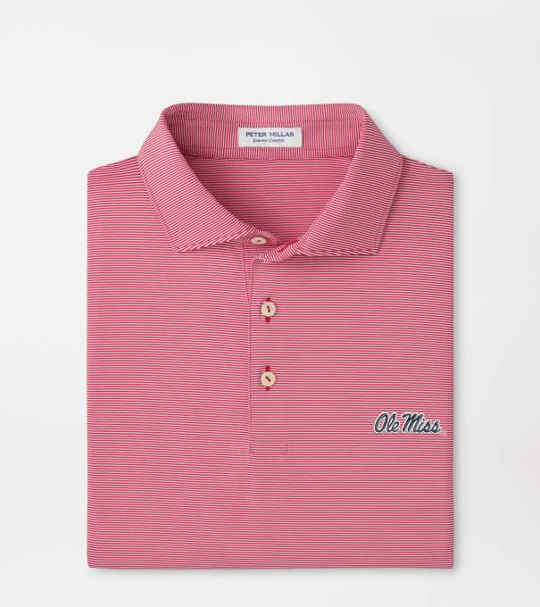 Ole Miss Jubilee Stripe Performance Polo in Red3