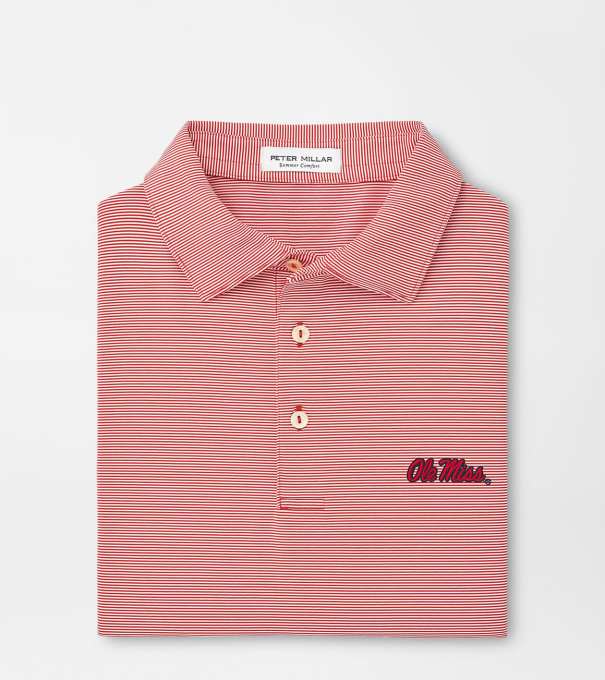 Ole Miss Jubilee Stripe Performance Polo in Red3