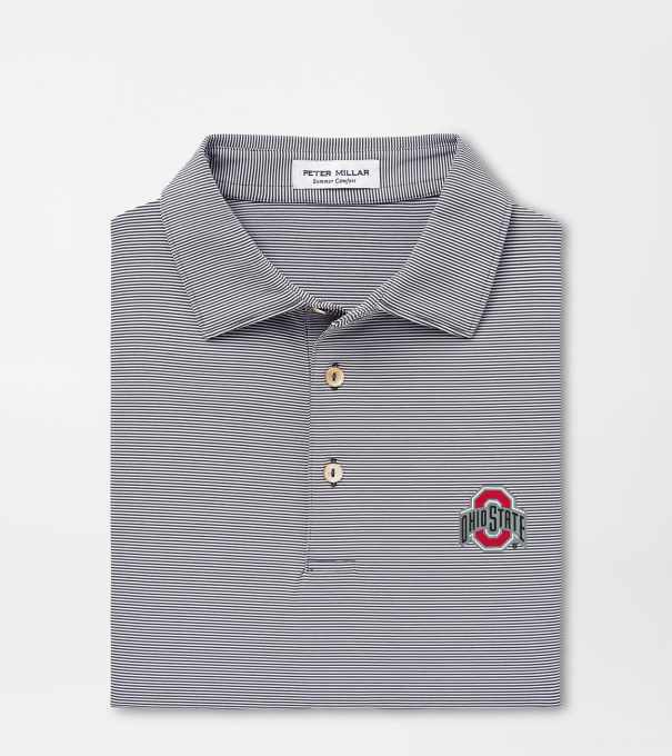 The Ohio State Jubilee Stripe Performance Polo in Iron