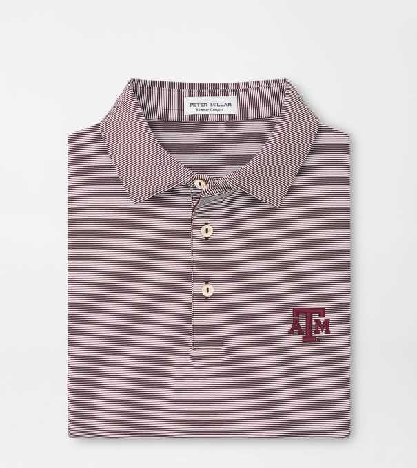 Texas A&M Jubilee Stripe Performance Polo in Maroon3