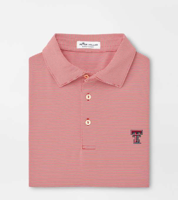 Texas Tech Jubilee Stripe Performance Polo in Red3