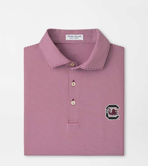 South Carolina Jubilee Stripe Performance Polo in Maroon2