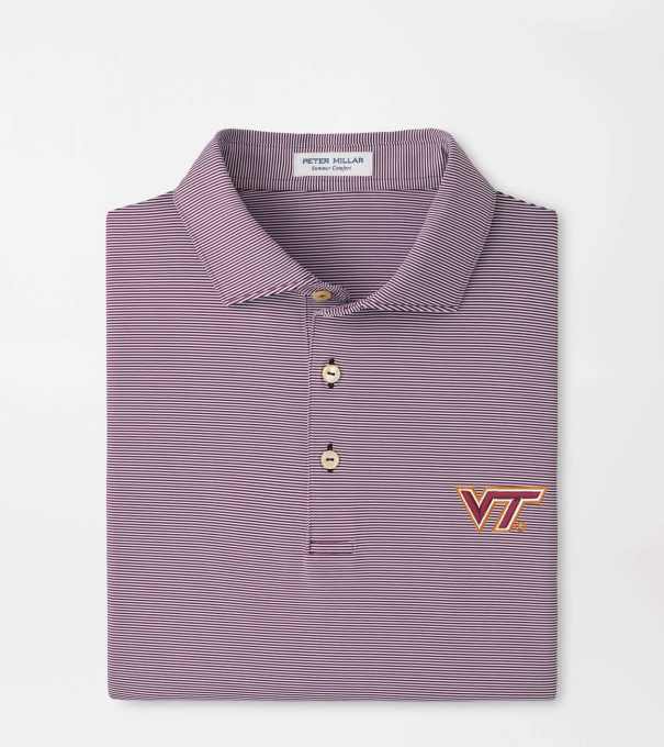 Virginia Tech Jubilee Stripe Performance Polo in Maroon3