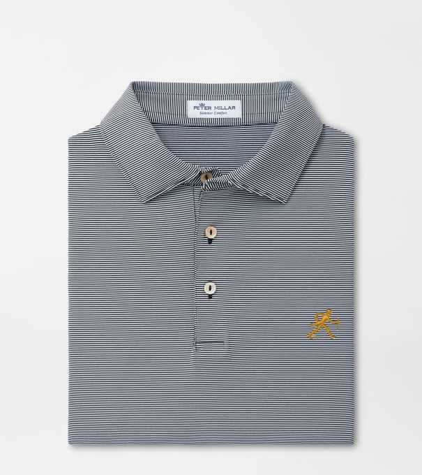 Wake Forest Walking Deacon Jubilee Stripe Performance Polo in Iron