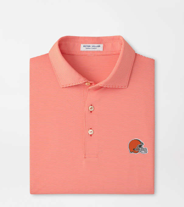 Cleveland Browns Jubilee Stripe Performance Polo in Orange6