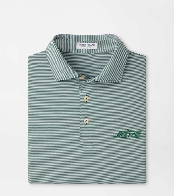 New York Jets Jubilee Stripe Performance Polo in Green1