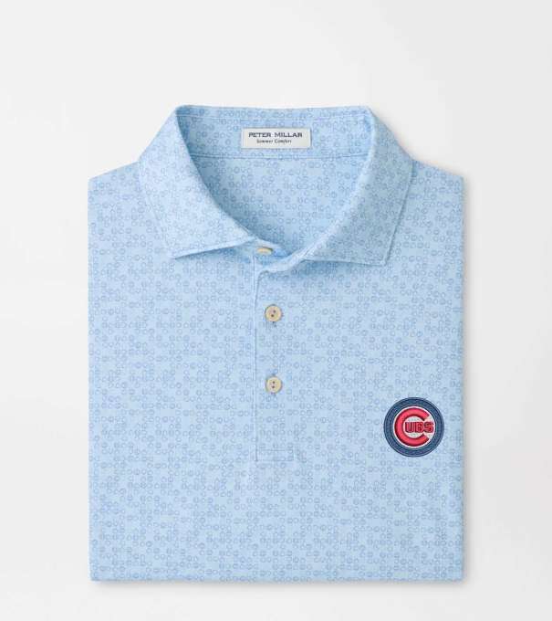 Chicago Cubs Bases Loaded Performance Jersey Polo in PALE BLUE