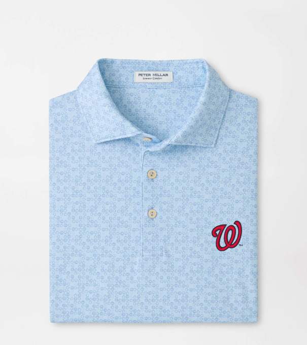 Washington Nationals Bases Loaded Performance Jersey Polo in PALE BLUE
