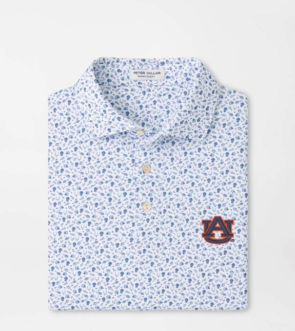Auburn Kick Off Performance Jersey Polo in Blue Frost