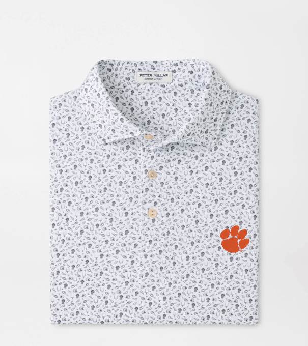 Clemson Kick Off Performance Jersey Polo in Gale Grey