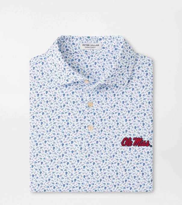 Ole Miss Kick Off Performance Jersey Polo in Blue Frost